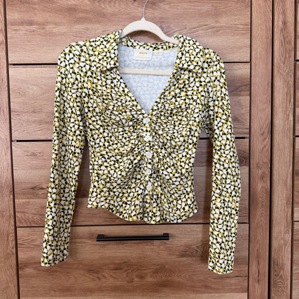 Anthropologie Maeve Printed Button Down Sz XS